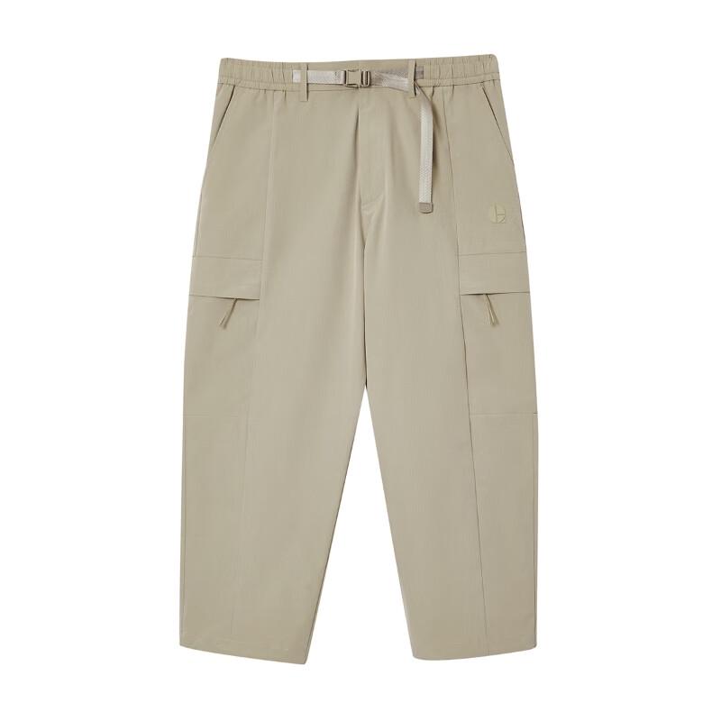 JACK&JONES Men's Quick-Dry Cropped Workwear Pants with Adjustable Waistband