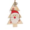 Wooden Santa Claus Pendant Cartoon with Bells Christmas Wooden Ornament Elk Christmas Pendent Reindeer Door Hanging New Year