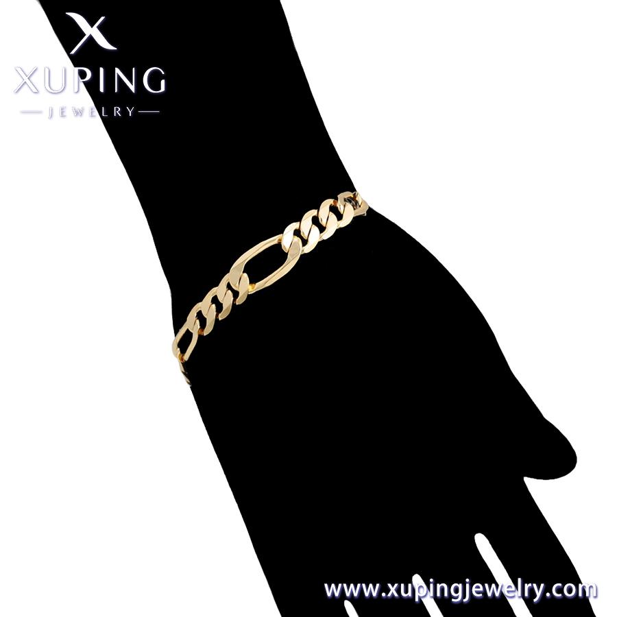 S00113589 Xuping 14K Goldfarbe Premium-Textur Hip Hop Cuban Chain Umweltfreundliches Kupfer Schwere Kette Schmuckset