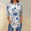 Modă Femei Casual Mânecă Trei Sferturi Imprimeu Floral Gât Rotund Tricou Top