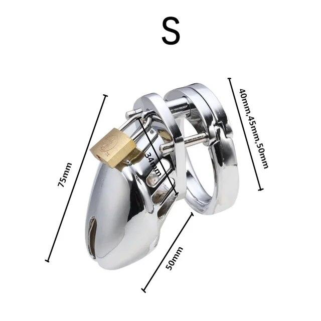 2023 New Male Stainless Steel Chastity Cage Penis Ring Bird Cage Bondage Metal Phallus Abstinence Device BDSM Sex Toys for Men18