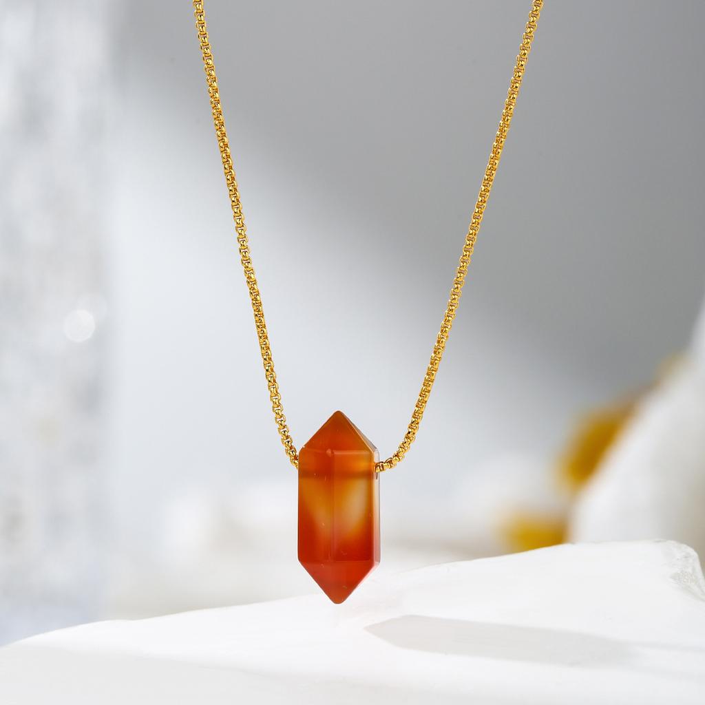 Natural Crystal Pendant, Amethyst, Lapis Lazuli, Necklace, Double Pointed Pillar, Jewelry