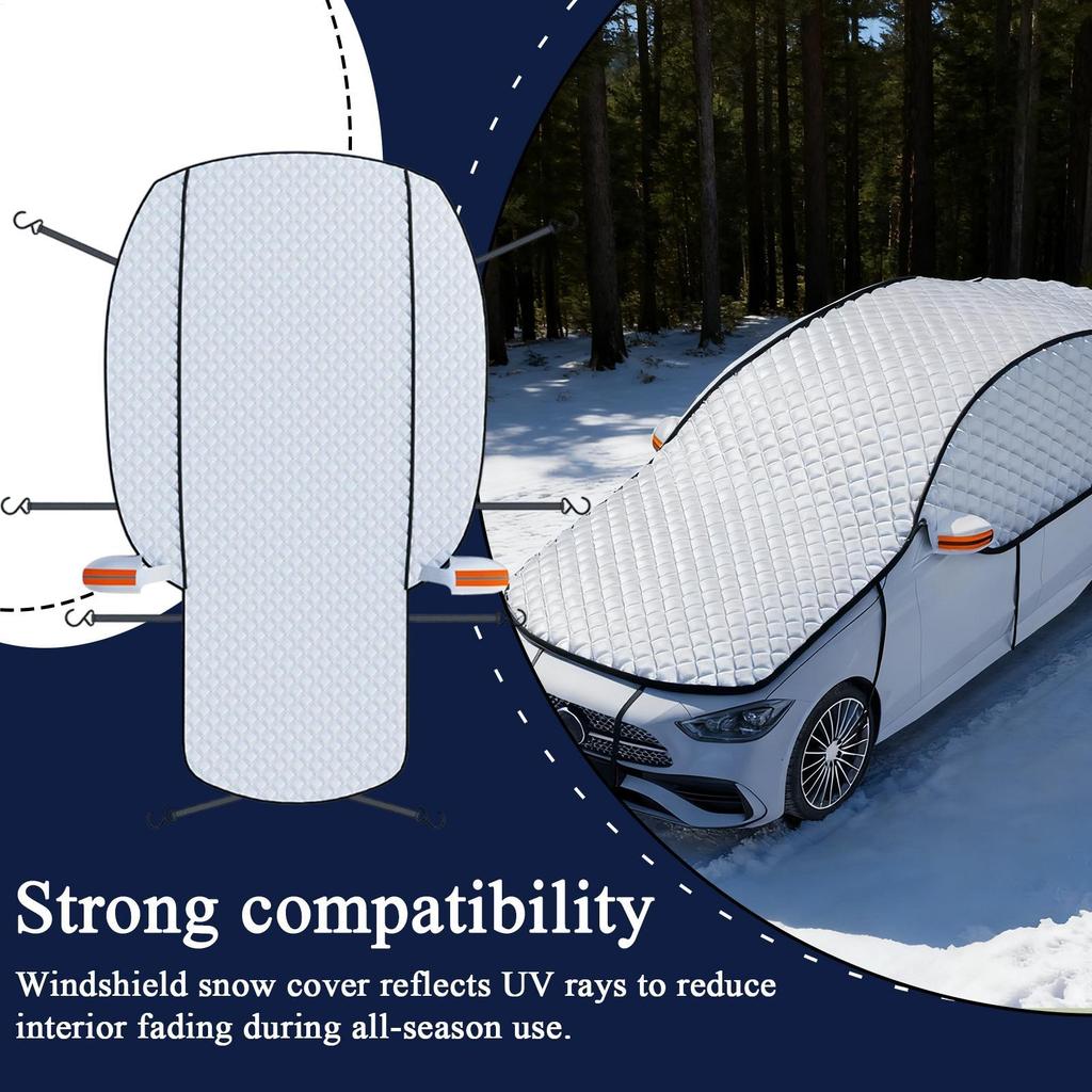 Snow Cover For Car Windshield Foldable Blocker Shield Antifrost Windshield Cover Sun Shade Full Coverage For Outdoor Cold