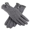 New Female Autumn Winter Non-Inverted Velvet Cashmere Full Finger Warm Lace Gloves Women Cotton Touch Screen Gloves G82