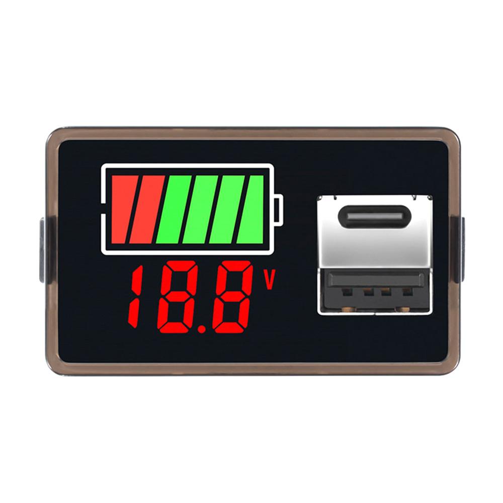 Typ C USB DC8-100V 4829 Woltomierz Baterii Samochodowej Wskaźnik Poziomu Naładowania Miernik Pojemności Baterii Litowej Wyświetlacz Testowy Tester LED
