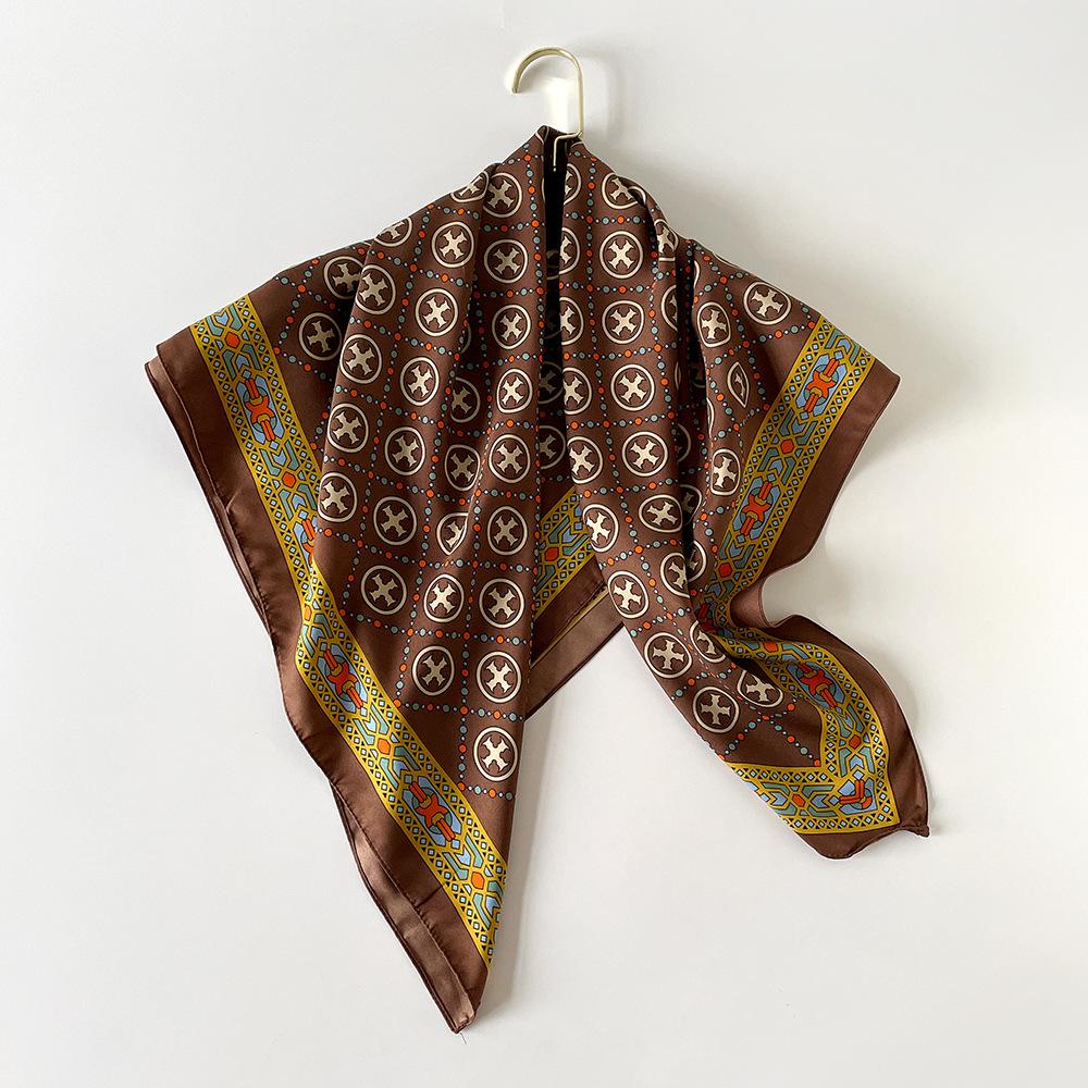 New European and American Big Scarf Scarf for Women  Versatile Classic Fashionable Twill Printed Sun Protection Commuter Scarf