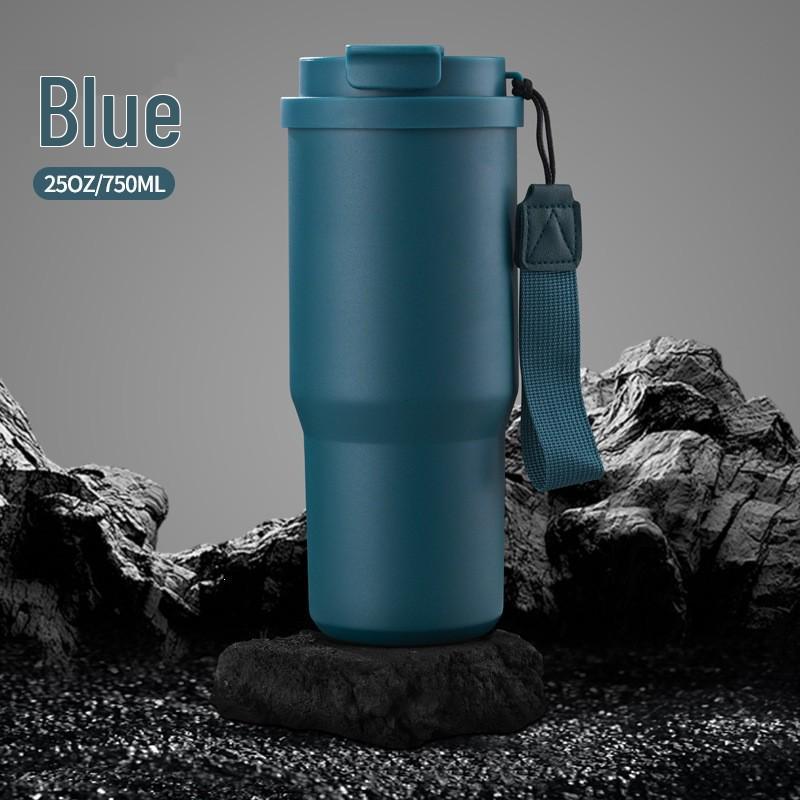 304 Stainless Steel Insulated Coffee Tumbler with Lanyard - Portable Dual Use for Hot & Cold Beverages