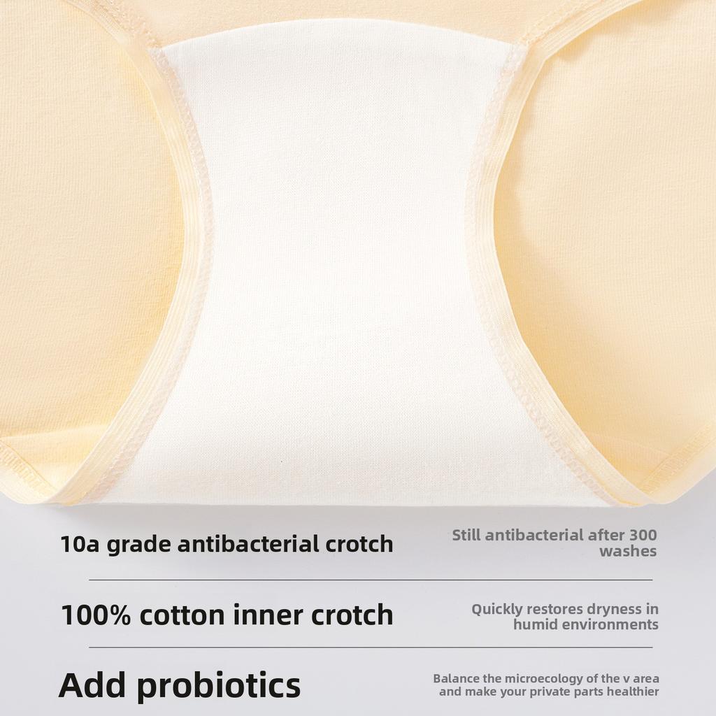 Women's Spring and Summer New Cotton Antibacterial Extended Crotch Sports Briefs