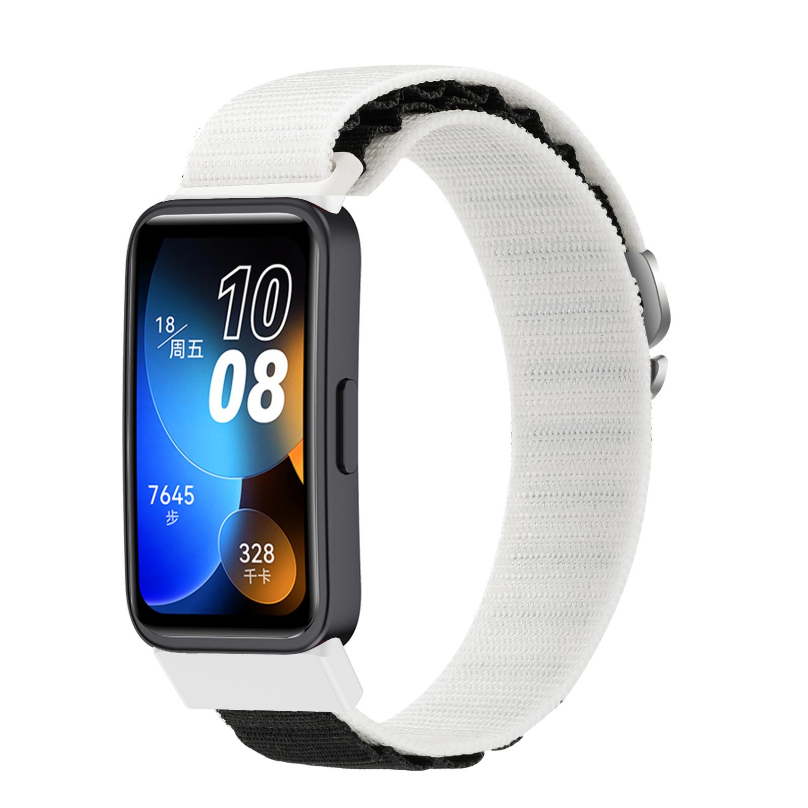 

Нейлоновый ремешок-петля для Huawei Band 9, спортивный дышащий ремешок для часов, регулируемый браслет для Huawei Band 8, сменный ремешок Correa чёрный/белый