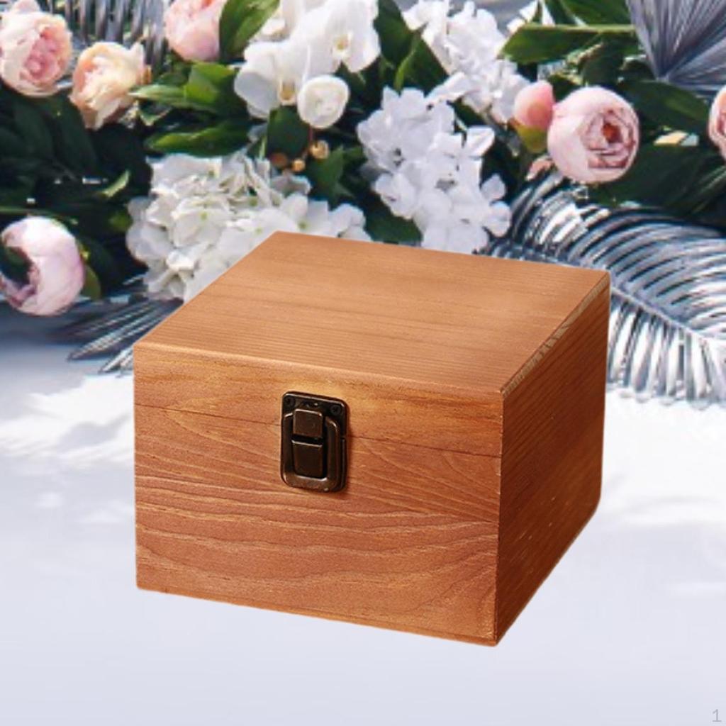 Wooden Box Bridesmaid Favor with Clasp Candy Case DIY Hinged Decorative Rustic Unfinished