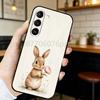 Cute P-Peter Rabbit Phone Case For Samsung S20,21,22,23,24,25,26 Ultra,Plus,Black Soft Cover