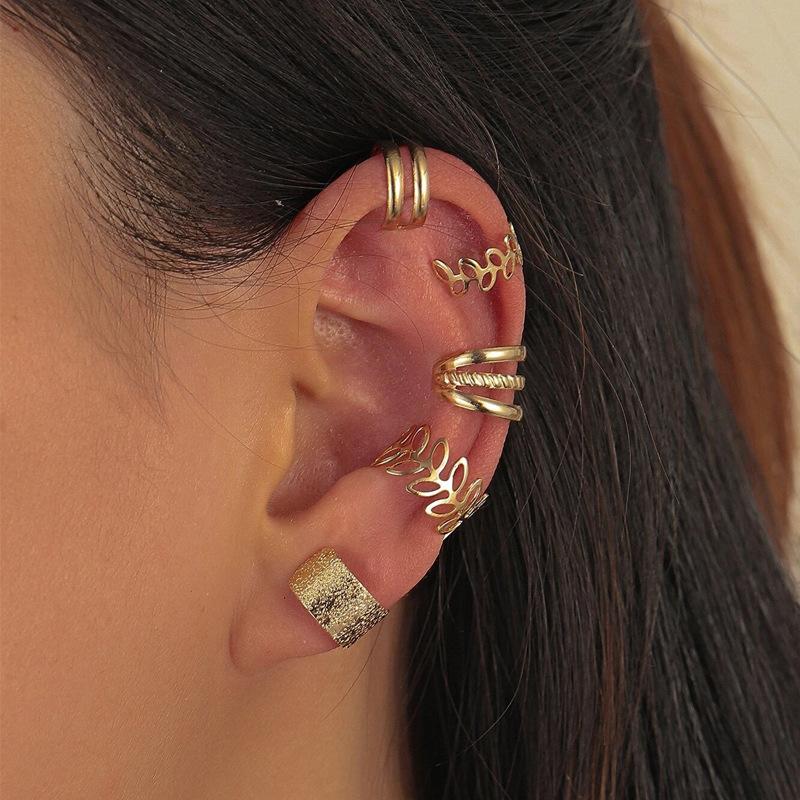 Silver Simple Smooth Ear Cuffs Clip Earrings for Women No Piercing Fake Cartilage Earring Jewelry In Gifts