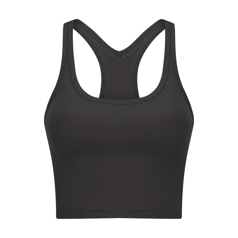 Original I-Shaped Yoga Vest Female with Chest Pad Beauty Back Exercise Underwear Female Bubble Wrap Running Fitness Bra Can Be Outwear