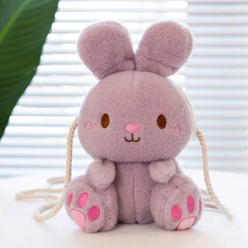 Cute Cartoon Children Plush Rabbit Bag Girls Go Out Travel Doll Bag Crossbody