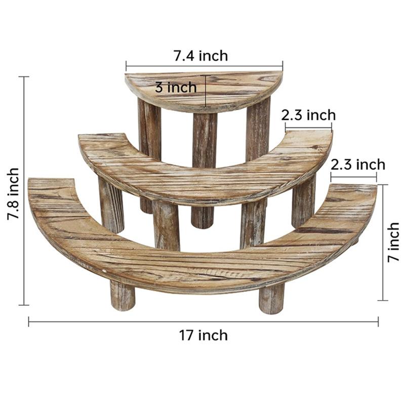 Practical-3-Layer Wooden Cupcake Rack Layered Cupcake Display Rack Semi-Circular Dessert Cake Rack