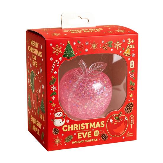 Stress Relief Sensory Toy Fruit Squeeze Toy, Christmas Shaped Soft Slow Rise Fidget Novelty Holiday Gift Box Cute for Adults Kids Anxiety Ball