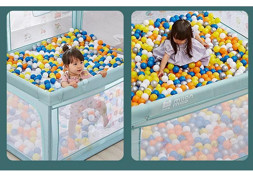 Children's Indoor Playpen & Safety Fence with Ocean Ball Pit