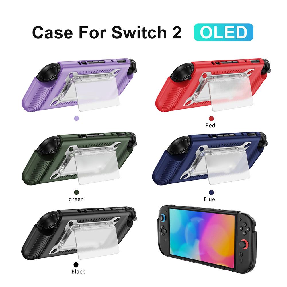 2IN1 Game Console Protective Case For Switch OLED 2 With Card Slot And Holder TPU Anti Fall Anti Slip Protective Shell Accessory