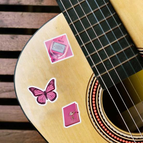 50 szt. INS Style różowe naklejki z kreskówek wodoodporne laptopy bagaż deskorolki kubki na wodę odporne na blaknięcie