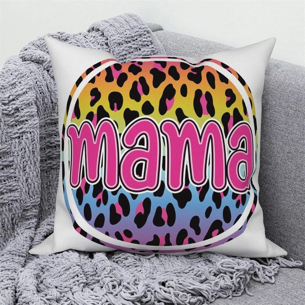 Flower Alphabet Pillowcase Cushion Cover Mother's Day  Car Sofa Home Decor Mom Gift