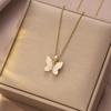 Women's Butterfly Zirconia Clavicle Necklace: Elegant, Fashionable, Titanium Steel Jewelry