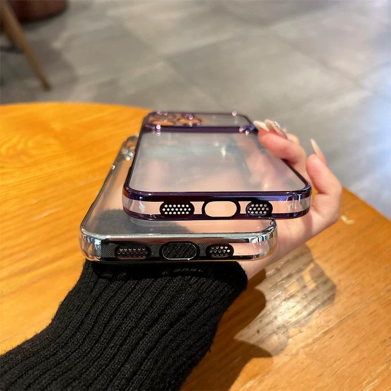 Luxury Electroplated Frame Clear Phone Case for realme Note 80 70 60x 60 50 4G Shockproof Cover