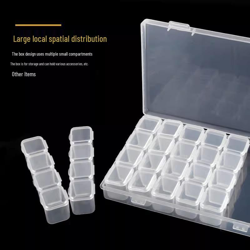 Nail Art & Jewelry 28-Compartment Dustproof Storage Box for Rings and Ear Studs