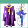 Unique No Game No Life Shiro Cosplay Dress Shirt Set With Charming Tie And Accessories