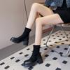 New Style Popular Fashion Platform Women's High-Heeled Boots Lady Fabric Comfortable Rubber Hoof High-Heeled Boots Zapatos Mujer
