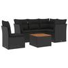 VidaXL Garden Lounge Set 6 Pcs with Cushions Black Braided Resin 3223640