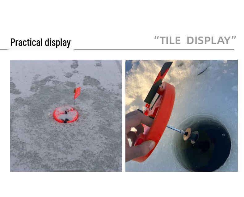 Ice Fishing Platform with Auto Flags and Orange-Red Floats - Winter Outdoor Gear with Anti-Freeze Features