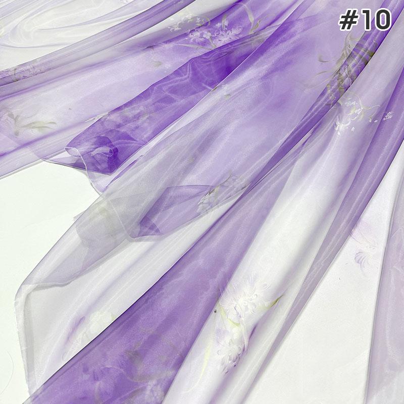 1M Chinese Style Gradient Ultra-thin Chiffon Designer Fabric Translucent Tulle Fabric DIY Ancient Hanfu Dress Costume Upholstery