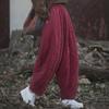 Women's Quilted Cotton-Linen Bloomers: Warm, Loose Carrot Pants for Autumn/Winter