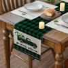 Luc-ky Sham-rock Table Runner For St Patricks Day Decorations 47 Inch Irish Cover Spring Green Holiday Home Kitchen Centerpiece Decor