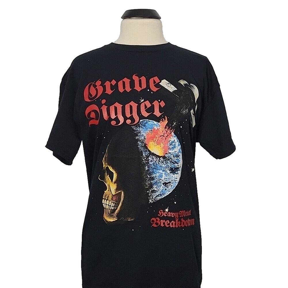 

GRAVE DIGGER Heavy Metal Breakdown XL T-Shirt Black Mens Band Logo Unisex T-Shirt XL