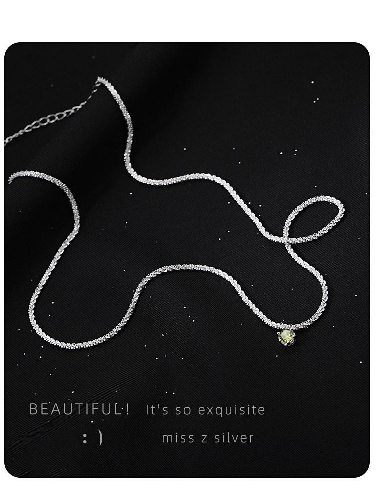 Elegant Olive Green Zircon Star Clavicle Pendant Necklace for Women