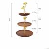 2/3-Layer Wooden Cupcake Stand Round Tiered Cake Display Stand For Birthday Party Dessert Table Fruit Plate Display Tray