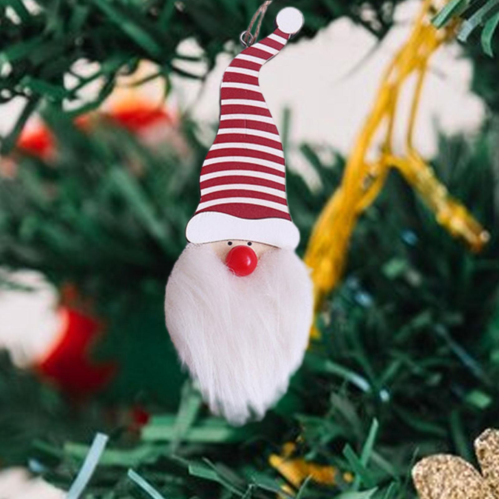 

Santa Claus Christmas Tree Hanging Ornament Decoration Creative Cute Charm Pendant Red Striped Hat