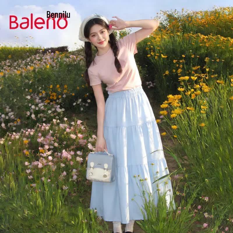 Baleno Women s Forest-Inspired Tiered Long Skirt One Size