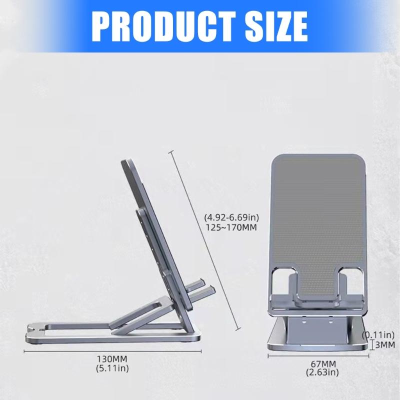 Aluminum Phone Stand Angle Height Adjustable Phone Tablet Support Mount Desk Phone Holder Shockproof Desktop Holder