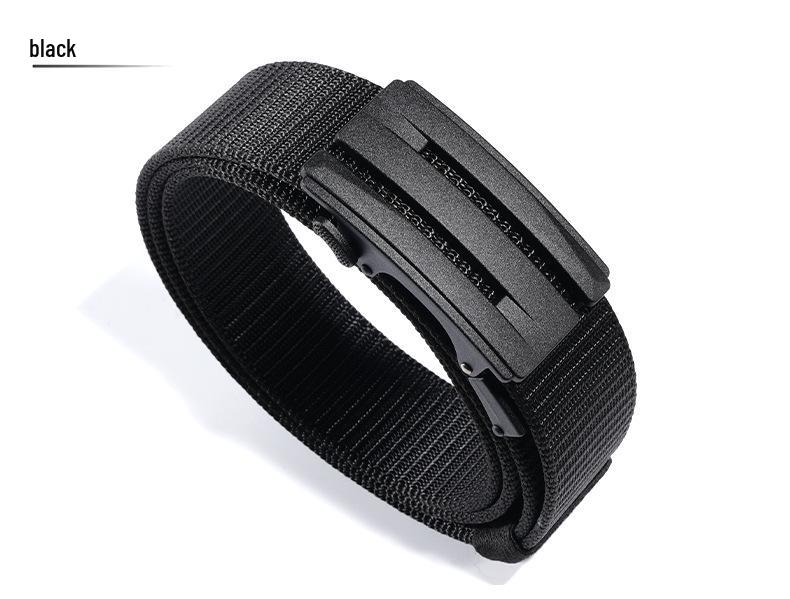 Men s Tactical Elastic Nylon Belt with Automatic Buckle - Casual Canvas and Leather 120 cm