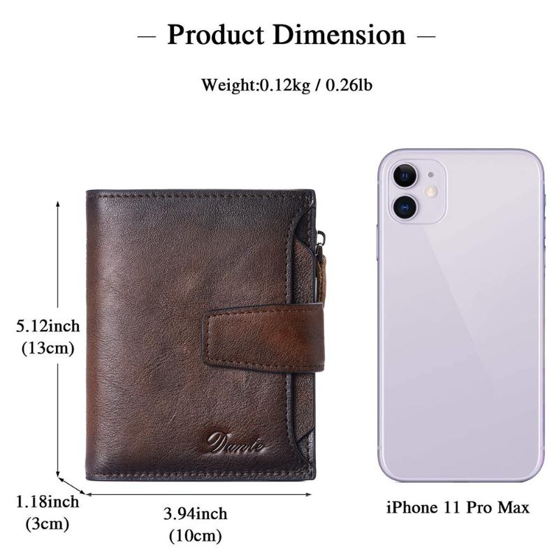 Genuine Leather Wallet Retro Business Design Rfid Protection Short Card Holder Coin Purses Money Bag Men Business Wallet Handbag
