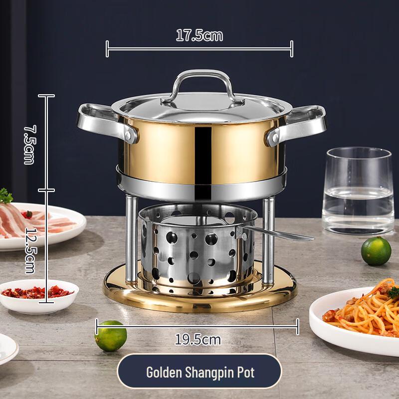Huipu 304 Stainless Steel Personal Hot Pot with Alcohol Stove