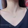 New Exquisite Shiny Water Drop Zircon Pendant Necklace Simple Jewelry Leaf Shape Wild Temperament Birthday Gift