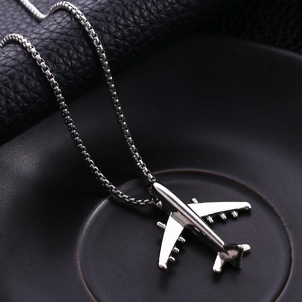 For Women Titanium Steel Hiphop Korean Clavicle Choker Neck Jewelry Airplane Man Chain Necklace
