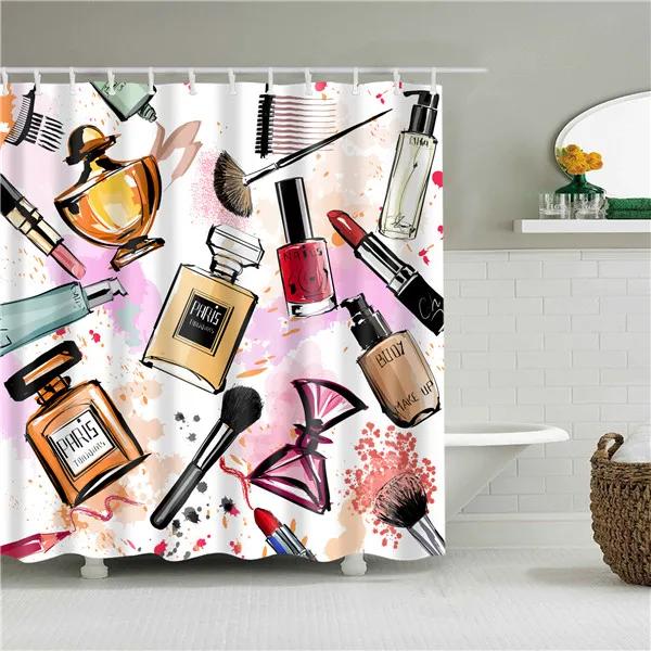 Christmas Shower Curtain Shell Snowman Flower Lighthouse Shower Curtains Bathroom Curtain Frabic Waterproof Polyester with Hooks