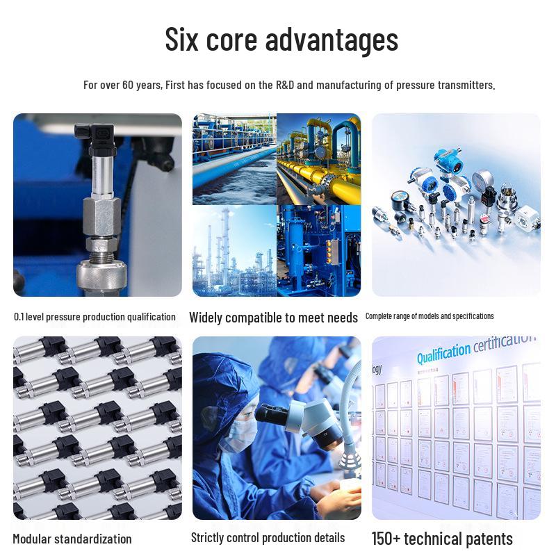 High-Precision Silicon Pressure Transmitter 4-20mA for Air, Hydraulic, Oil, and Water Applications