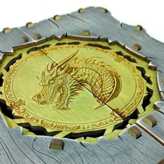 Dragon Pattern Storage Box Wooden Jewelry Box Handcrafted Vintage Art Storage Box