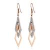 Eleganti Orecchini Geometrici a Doppio Anello in Acciaio di Titanio, Forma a Diamante, Personalità Lunga