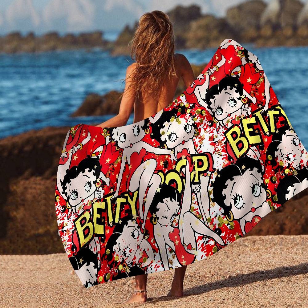 Anime B-Bettys B-Boops Microfiber Beach Towel Absorbent Quick Dry Soft Yoga Swimming Resort Mountain Climbing Towel